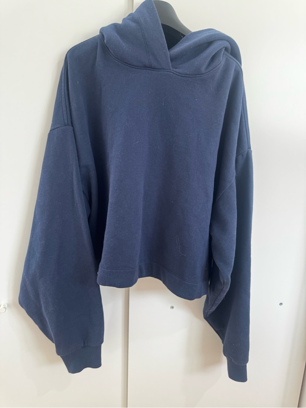 ALO Yoga Navy Hooded Relaxed Crew Sweatshirt